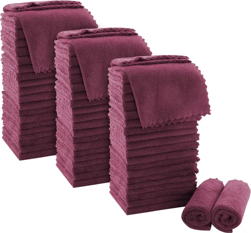 Miniatura 34 de MOONQUEEN Juego de Toallitas Ultra Suaves Premium - 12 x 12 pulgadas - Paquete de 72 - Secado Rápido - Paños de Baño de Terciopelo Coral Altamente