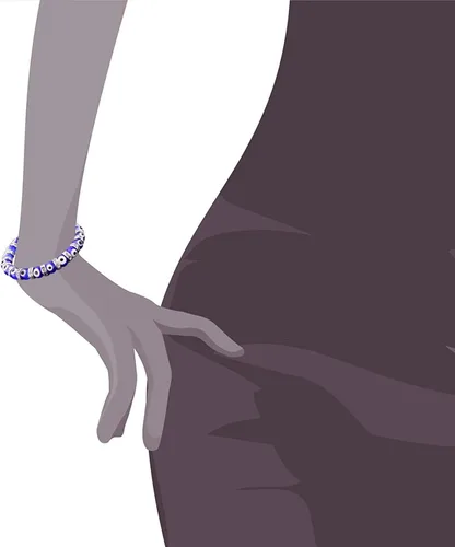 Miniatura 4 de Pulsera con cuentas de mal de ojo turco, con abalorio de vidrio veneciano con espaciadores rondelle