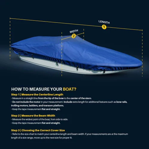Miniatura 8 de Seal Skin Covers Funda Universal para Barco, Cubierta Impermeable de Grado Marino para 12'-14' L y Hasta 68" W, De Servicio Pesado y Resistente a
