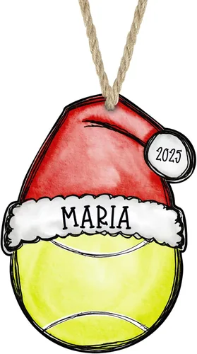 Miniatura 13 de Adorno de fútbol 2025 Decoración de Navidad personalizada con nombre y número personalizados Regalo deportivo para jugadores, entrenadores y equipos