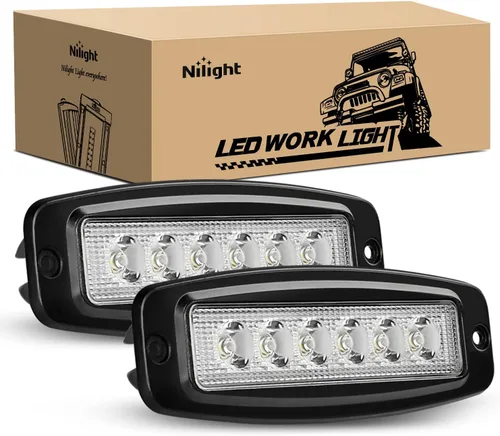 Miniatura 16 de Nilight Disparador lateral LED amarillo 2 unidades 6.5 pulgadas 60W haz de inundación para conducción fuera de carretera niebla barra de luz