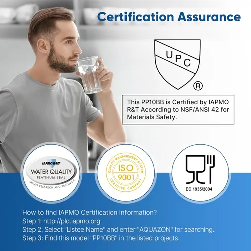 Miniatura 4 de PUREPLUS 1 Micron 10" x 4.5" Whole House Sediment Home Water Filter Replacement Cartridge for RFC-BBSA, HD-950, WFHD13001B, W15-PR, GXWH30C