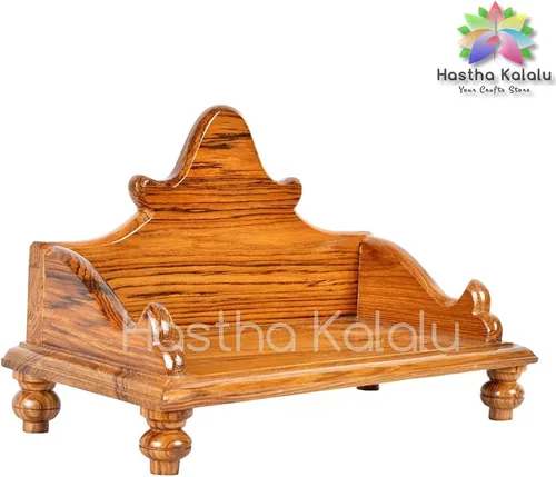 Miniatura 3 de Hastha Kalalu Moksha Teakwood Pooja Mandir para el hogar I Templo de madera maciza hecho a mano de primera calidad I Mantap Puja colgante de pared