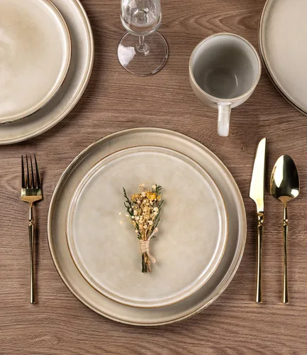 Miniatura 3 de Juego de platos de cerámica AmorArc, juego de 6, platos de 8.5 pulgadas de esmalte reactivo de gres, platos para postre, ensalada, aperitivo, cena