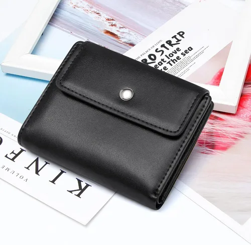 Miniatura 6 de GEEAD Billeteras pequeñas de piel sintética con bloqueo RFID para mujer, cartera delgada para múltiples tarjetas para mujer con bolsillo