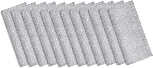 Miniatura 16 de Solino Home Servilletas de cóctel de lino negro Chambray de 6 x 6 pulgadas, servilletas de tela de lino 100% puro, juego de 12 servilletas cuadradas