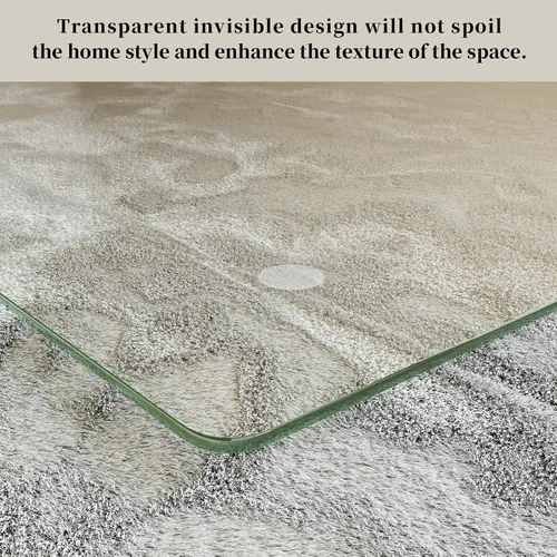 Miniatura 2 de [Vidrio templado] Tapete para silla de vidrio de 40 x 80 pulgadas, tapete para silla de oficina de 1/5 pulgadas de grosor para alfombra o suelo