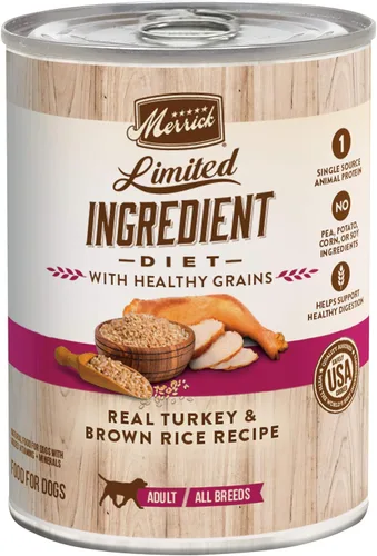 Miniatura 9 de Merrick Alimento húmedo enlatado para perros con cereales saludables de ingredientes limitados, receta de pollo y arroz integral para perros