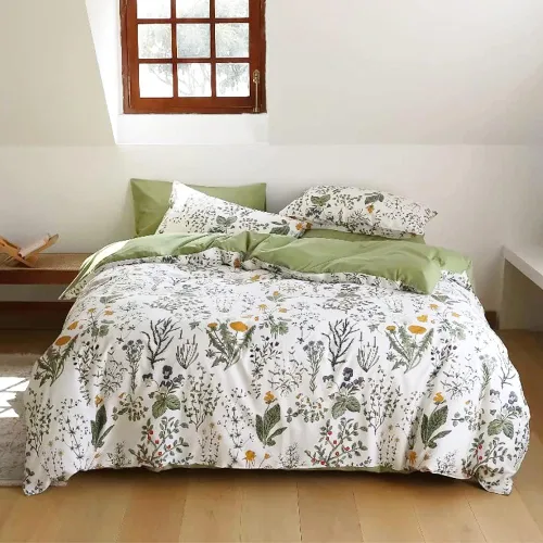 Miniatura 21 de KAREVER Juego de edredón azul y blanco a cuadros, juego de ropa de cama para niñas, juego de edredón a cuadros azul y blanco, manta para niños
