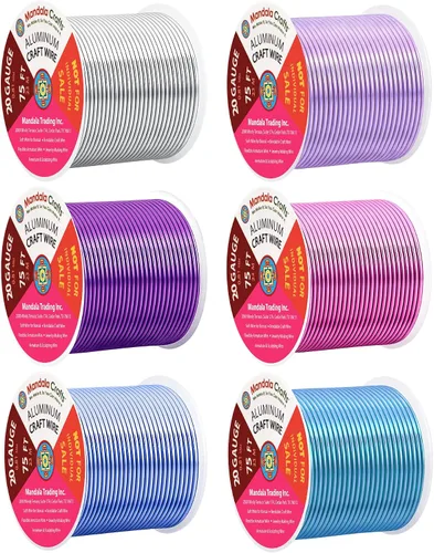 Miniatura 37 de Mandala Crafts - Alambre de aluminio anodizado de 8 calibre para hacer joyas - 9.75 m de alambre flexible negro colorido - Flexible para bonsái