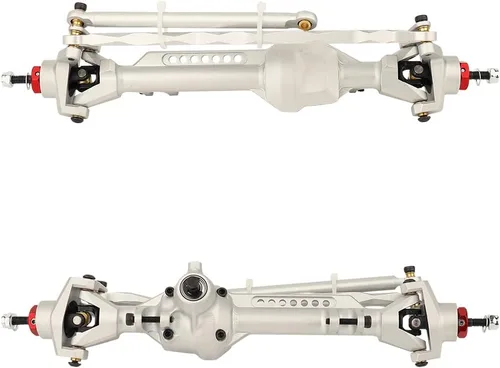 Miniatura 2 de Aleación de aluminio CNC eje delantero y trasero para Axial SCX10 PRO 1/10 RC Crawler Metal Upgrade Part (Plata)