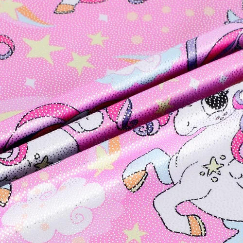 Miniatura 3 de HOZIY - Leotardos de gimnasia con pantalones cortos brillantes para niñas pequeñas; estampados de unicornio, aurora, arco iris, sirena, dinosaurio