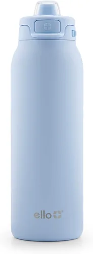 Miniatura 32 de Ello Pop & Fill Insulated Stainless Steel Water Bottle with Quick Fill Lid, Leakproof Locking, Sip or Chug Spout, BPA-Free, Double Wall Vacuum Negro