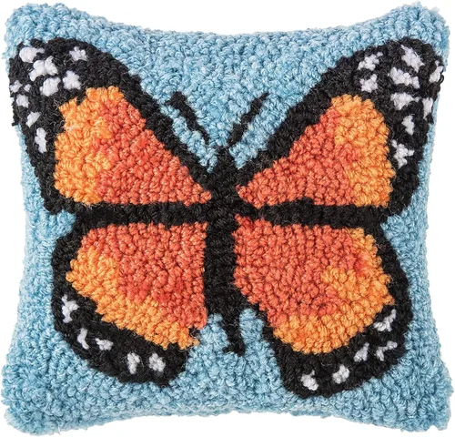 Miniatura 7 de C&F Home Almohada pequeña pequeña con gancho de mariposa azul amarilla de 8 x 8 pulgadas, versátil primavera, verano, mariposas monarca
