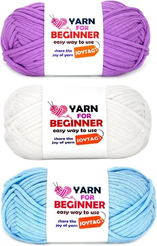 Miniatura 61 de Paquete de 3 hilos de ganchillo de mezcla de algodón y nailon - azul, gris, verde - 3x50g - puntadas fáciles de ver - kit de ganchillo y tejido