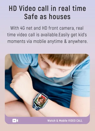Miniatura 4 de MJVV 4G Reloj inteligente GPS para niños con función de llamada, Whatsapp, Line, Facebook, TikTok, rastreador, teléfono, reloj con videollamada