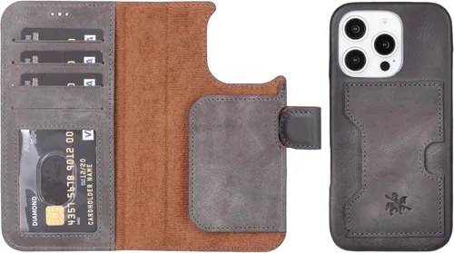 Miniatura 143 de Venito Florence - Funda de piel compatible con Samsung Galaxy S9, extra segura con bloqueo RFID, cartera desmontable para teléfono (gris decolorado)