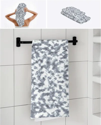 Miniatura 7 de Abstract Grey Bath Towels for Bathroom Set - Luxury Towels Gifts for Women,Quick Dry Beach Kitchen Hand Hair Face Yoga Workout Gym Towel and Dish