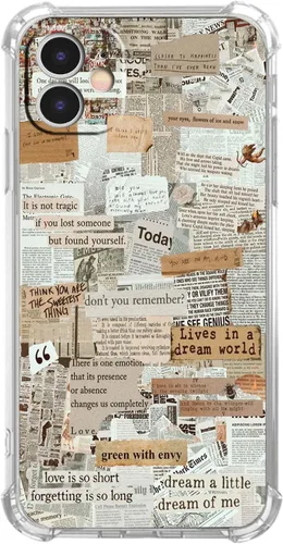 Miniatura 79 de Funda de colágeno de periódico retro para iPhone 13 Pro Max, patrón de papeles viejos estético, funda única de TPU de moda compatible con iPhone 13