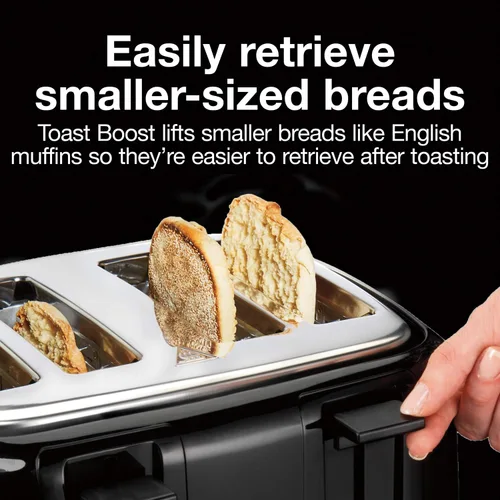 Miniatura 4 de Proctor Silex Tostadora de 4 rebanadas con ranuras extra anchas, color negro (24215PS) y Elite Gourmet EKT1001 hervidor eléctrico de vidrio sin BPA