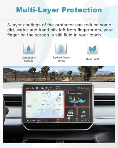 Miniatura 5 de CDEFG 2 protectores de pantalla para Volkswagen VW Tiguan 2025 2026 de 12.9 pulgadas para Volkswagen VW Tiguan 2025 2026, cubierta de pantalla Nano