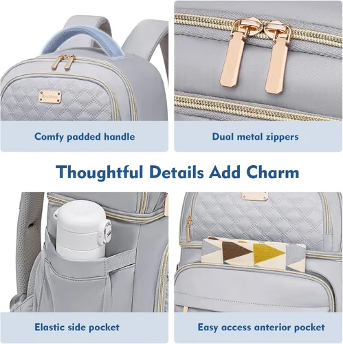 Miniatura 6 de Mochila Refrigeradora Mochila de Almuerzo de Doble Piso Caja de Almuerzo, Mochila Aislada Bolsa Refrigeradora de Almuerzo, Mochila Lonchera Ligera a