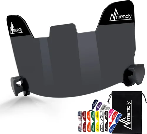 Miniatura 9 de MENOLY Visera de fútbol, visera de casco de fútbol juvenil, resistente a los arañazos, bloqueador UV, visera de protección facial para casco