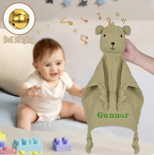 Miniatura 4 de Bear Loveys para bebés, mantas de seguridad para bebés, suaves para niños y niñas, regalos para baby shower, regalos personalizados para bebés