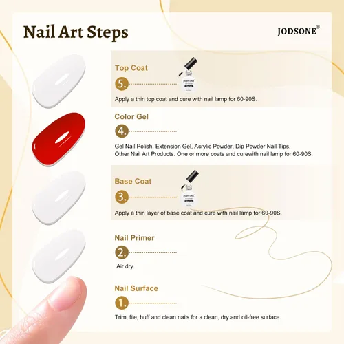 Miniatura 8 de JODSONE Juego de 3 piezas de 10 ml de capa superior y base de esmalte de uñas con removedor de gel; removedor de uñas de gel para remoción rápida