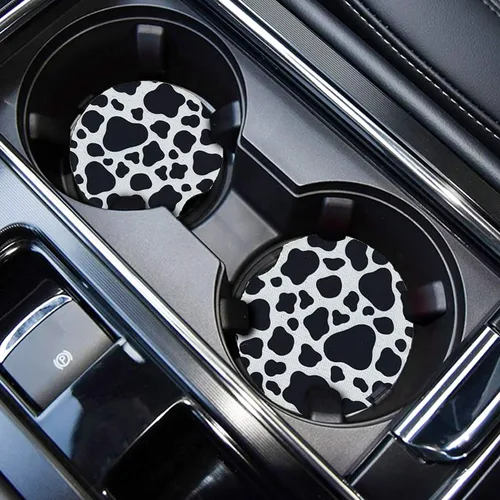 Miniatura 8 de WOCOCN Posavasos para automóvil, portavasos para automóvil, 2.75 pulgadas, antideslizantes y absorbentes, bonitos accesorios interiores para Negro