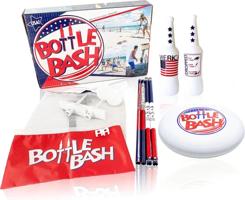 Miniatura 8 de Bottle Bash Outdoor Flying Disc Game Set – Frisbee Toss Backyard and Beach Game for Family, Adult & Kids - Beersbee & Polish Horseshoes