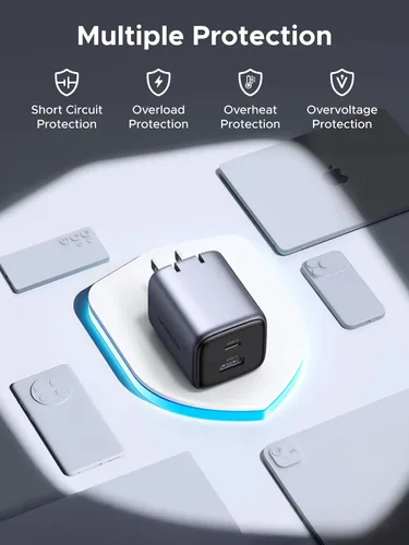 Miniatura 6 de UGREEN Cargador USB C de 35 W para iPhone 17 de carga rápida, Nexode 2 puertos GaN plegable PPS compacto y rápido bloque de cargador de pared