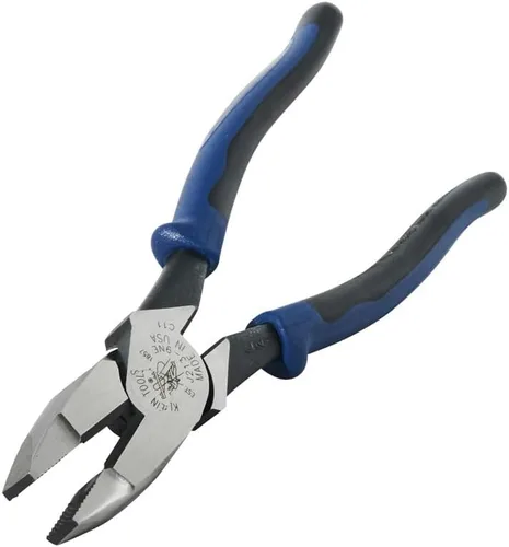 Miniatura 6 de Klein Tools J213-9NE Pinzas de corte lateral para electricistas, fabricadas en EE. UU., alto grado de palanca, 9 pulgadas, diseño aerodinámico