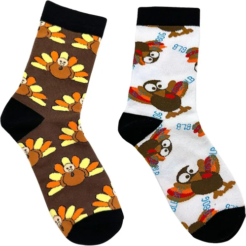 Miniatura 7 de Camlinbo 2 pares de calcetines de Acción de Gracias, calcetines de pavo, divertidos calcetines de Acción de Gracias para mujeres y hombres, disfraz