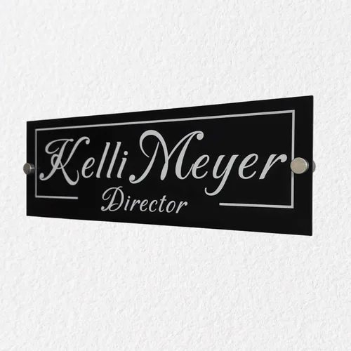 Miniatura 2 de Placa de identificación personalizada para puerta con logotipo de negocios, placa de identificación personalizada para letrero de pared, 2 tamaños