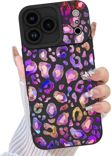 Miniatura 90 de TEAUGHT Compatible con iPhone 11 Funda con patrón lindo estampado de leopardo negro guepardo + protector de pantalla a prueba de golpes, funda