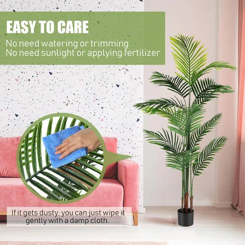 Miniatura 5 de Jexine Paquete de 4 palmeras artificiales de 6 pies, plantas falsas, plantas artificiales de areca para interiores y exteriores, árbol sintético