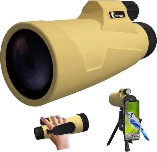 Telescopio monocular de 12 x 50 de alta potencia para adultos, monocular HD con zoom compacto con adaptador para teléfono inteligente y trípode,