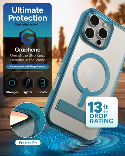 Miniatura 4 de ZAGG Santa Cruz Snap - Funda con función atril para iPhone 16 Pro Max, compatible con MagSafe, protección contra caídas de grado militar de 13 pies