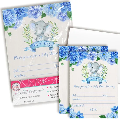 Miniatura 10 de AmandaCreation - Invitaciones para baby shower de Woodland Mom & Baby Bear para niños o niñas, 20 invitaciones de doble cara de 5 x 7 pulgadas