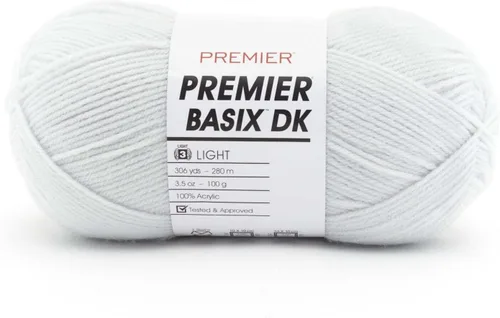 Miniatura 47 de Premier Yarns Basix Hilo DK, hecho de acrílico, hilo ideal para ganchillo y tejido, lavable a máquina, rosa camafeo, 3.5 onzas, 306 yardas Rosa Cameo