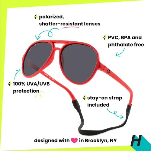 Miniatura 4 de Hipsterkid Polarized Baby Sunglasses with Strap for InfantToddler Flexible Frame, 100% UV Protection - Aviator, Ages 0-2