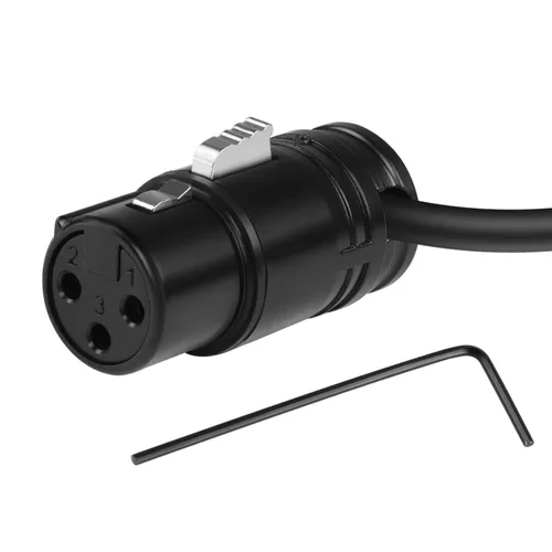 Miniatura 3 de Cable de micrófono XLR macho a XLR hembra de 1.3 pies, ángulo ajustable, perfil bajo, cable de micrófono blindado equilibrado de 3 pines
