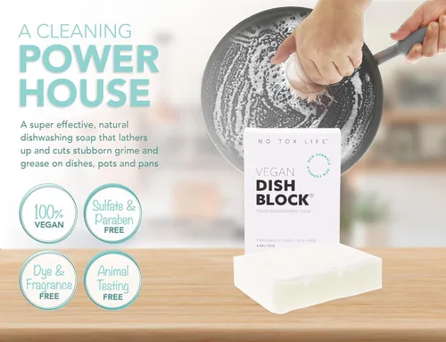 Miniatura 2 de No Tox Life DISH BLOCK - Libre de Colorantes y Fragancias - Jabón para Platos Cero Residuos