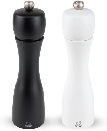 Peugeot Tahití - Molinillo de pimienta negra y molino de sal blanca de 8 pulgadas