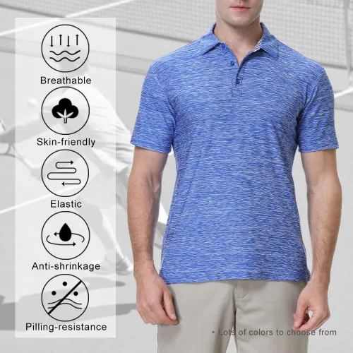 Miniatura 3 de Wirltte Camisa de golf para hombre casual absorbe la humedad transpirable de secado rápido para hombre