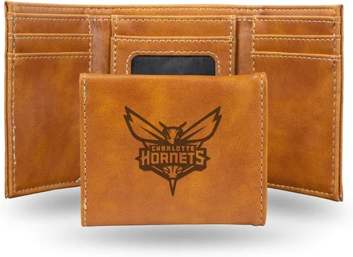 Miniatura 58 de NBA Rico Industries - Billetera triple grabada con láser y tres pliegues, accesorio para hombre Negro