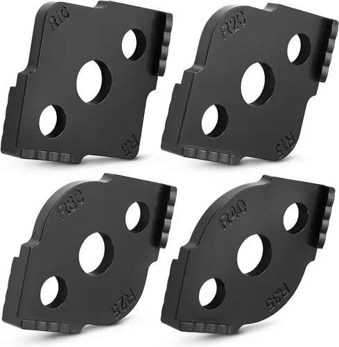 Xuhal 4 plantillas para router de radio de esquina para enrutador de radio para carpintería, guías de brocas de enrutamiento de esquina redondeada