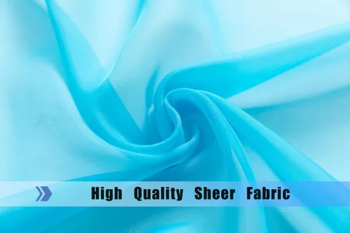 Miniatura 6 de WPM - Cortinas traslúcidas de gasa transparente con bolsillo para barra, 2 paneles de cortinas traslúcidas para dormitorio, cocina, sala de estar