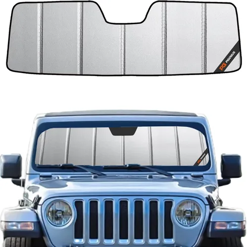 Miniatura 15 de Protección solar para parabrisas Pigenius para Jeep Wrangler JL 2018-2025, protector solar para ventana delantera Gladiator 2020-2025 - AstraGuard